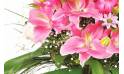 Fleurs en Deuil | zoom sur des lys rose du Bouquet deuil tons roses "Emotion"