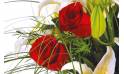 Fleurs en Deuil | zoom sur de roses rouges du bouquet de fleurs Duchesse