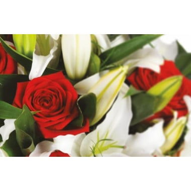 Fleurs en Deuil | Image d'une rose rouge du bouquet floral