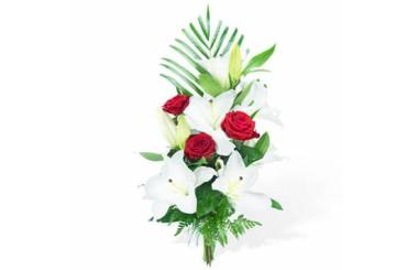 Fleurs en Deuil | image du Bouquet linéaire de deuil "Mystère de Roses"