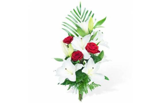 Fleurs en Deuil | image du Bouquet linéaire de deuil "Mystère de Roses" Fleurs en Deuil | image du Bouquet linéaire de deuil "Mystère de Roses"
