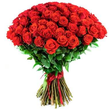 Fleurs en Deuil | Image du Bouquet de roses rouges longues tiges