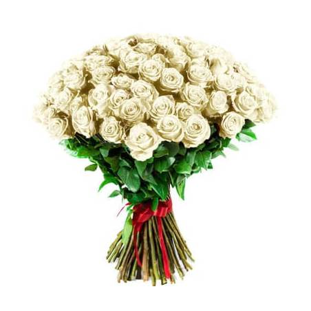 Fleurs en Deuil | image du Bouquet de Roses Blanches longues tiges