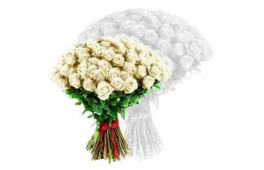 Fleurs en Deuil | image du bouquet de roses blanches coutes tiges