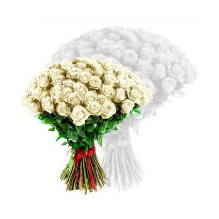 Fleurs en Deuil | image du bouquet de roses blanches coutes tiges