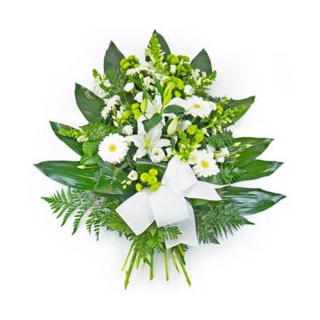 Fleurs en Deuil | image de la Gerbe de fleurs deuil blanche