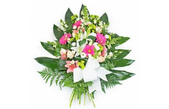 Fleurs en Deuil | image de la Gerbe de deuil de fleurs roses & blanches Fleurs en Deuil | image de la Gerbe de deuil de fleurs roses & blanches