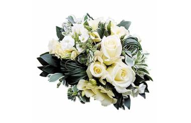 Fleurs en Deuil | Bouquet rond blanc de deuil "Chérie"