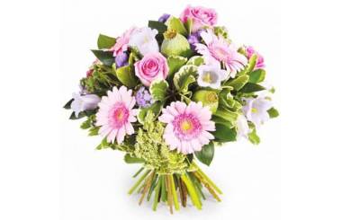 Fleurs en Deuil | Image du Bouquet de fleurs rond deuil "Reflet"
