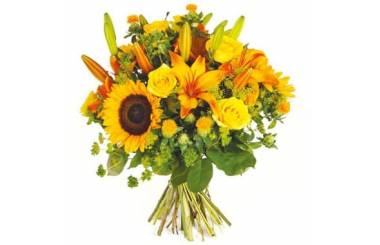 Fleurs en Deuil | Image du bouquet de deuil de fleurs jaunes "Soleil"