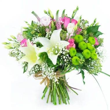 Fleurs en Deuil | image du Bouquet rond de fleurs deuil "Notre Soutien"