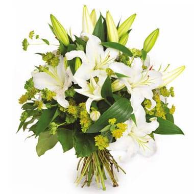 Fleurs en Deuil | Bouquet de lys blanc Coton