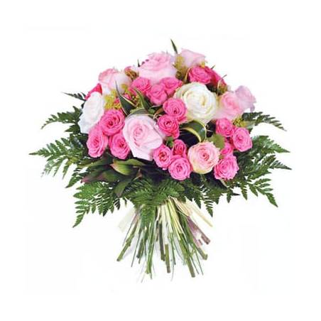 Fleurs en Deuil | image du Bouquet de deuil de roses roses "Pompadour"