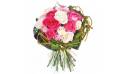 Fleurs en Deuil | image du bouquet rond de roses roses & blanches