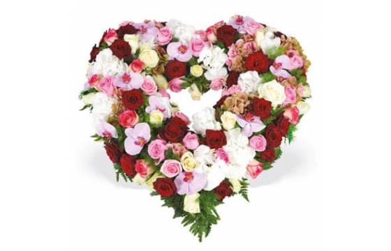 Fleurs en Deuil | image du Coeur en fleurs de deuil "Tristesse" Fleurs en Deuil | image du Coeur en fleurs de deuil "Tristesse"