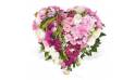 Fleurs en Deuil | Image du Coeur en fleurs blanches & roses deuil "Songe"