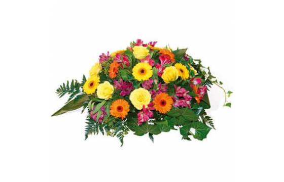 Fleurs en Deuil | image du Coussin de fleurs orangées de deuil "Univers" Fleurs en Deuil | image du Coussin de fleurs orangées de deuil "Univers"