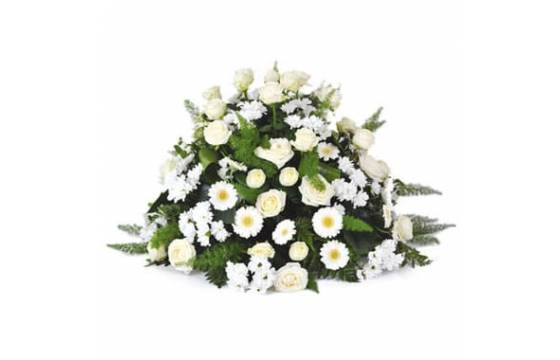Fleurs en Deuil | Image du Coussin de fleurs blanches "Pureté" Fleurs en Deuil | Image du Coussin de fleurs blanches "Pureté"