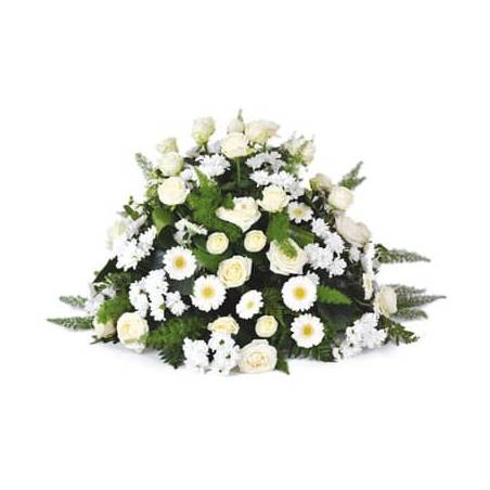 Fleurs en Deuil | Image du Coussin de fleurs blanches "Pureté"