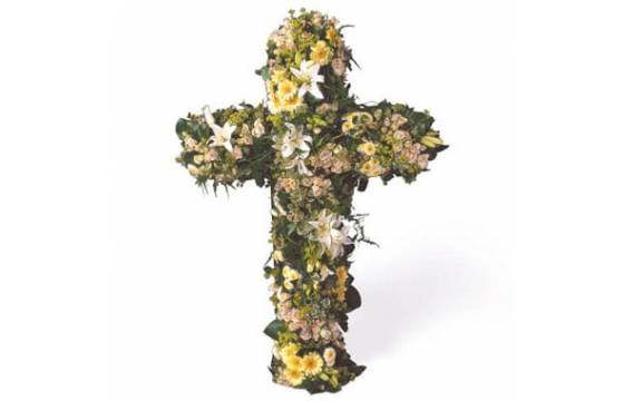 Fleurs en Deuil | image de la Croix en fleurs de deuil "Universel"