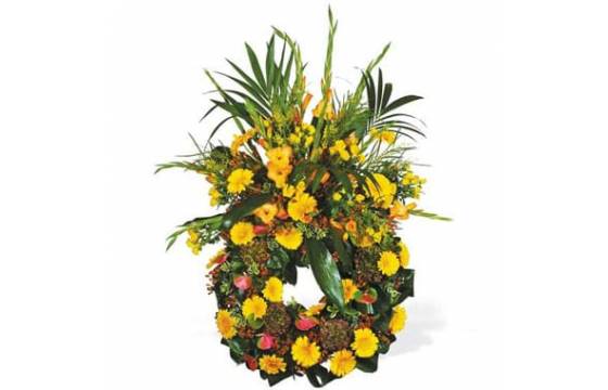 Fleurs en Deuil | image de la Couronne de fleurs jaune "Lumière" Fleurs en Deuil | image de la Couronne de fleurs jaune "Lumière"