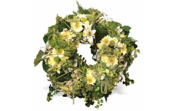 Fleurs en Deuil | image de la Couronne de fleurs blanches "Pensée Infinie" Fleurs en Deuil | image de la Couronne de fleurs blanches "Pensée Infinie"