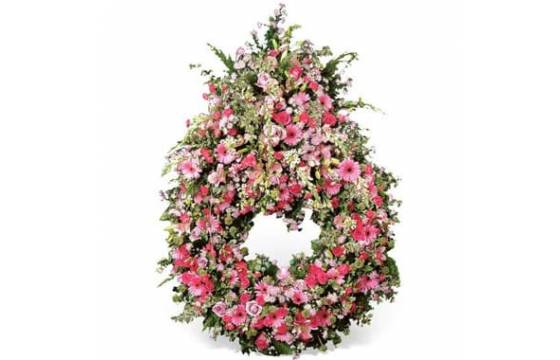 Fleurs en Deuil | image de la Couronne de deuil de fleurs roses "Sérénité Eternelle" Fleurs en Deuil | image de la Couronne de deuil de fleurs roses "Sérénité Eternelle"