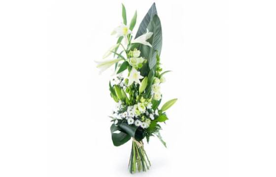 Bouquet blanc Condoléances | Livraison fleurs deuil 3h par fleuriste -  Fleurs en deuil