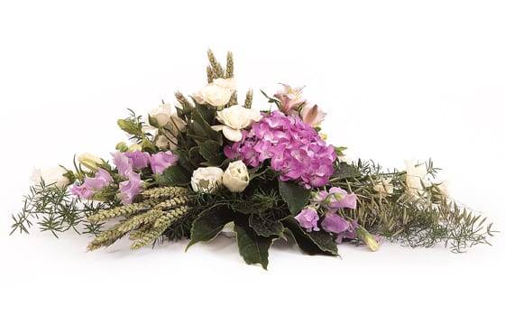 Fleurs en Deuil | image de la raquette de deuil parme & blanche Affection Fleurs en Deuil | image de la raquette de deuil parme & blanche Affection