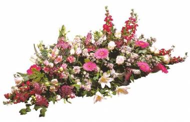 Fleurs en Deuil | image de la Raquettes de fleurs roses deuil "Paisible"