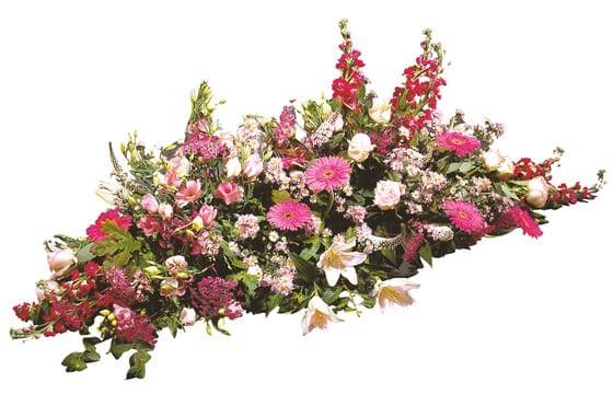 Fleurs en Deuil | image de la Raquettes de fleurs roses deuil "Paisible" Fleurs en Deuil | image de la Raquettes de fleurs roses deuil "Paisible"