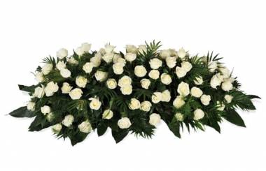 Fleurs en Deuil |image de la Raquette de roses blanches "L'Ange Gardien"
