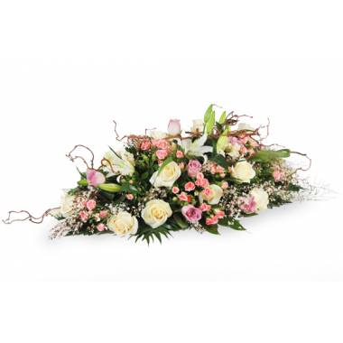 Fleurs en Deuil | image de la Raquette de fleurs roses deuil "Equinoxe"