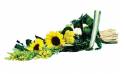 Fleurs en Deuil |image de la Gerbe à la main de fleurs jaunes "Vie Éternelle"