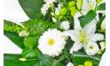 Fleurs en Deuil | vue sur les gerberas de la Gerbe de fleurs deuil blanche