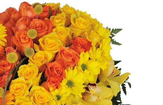 Fleurs en Deuil | vue sur le haut du Coeur en fleurs tons orangés "Murmure" Fleurs en Deuil | vue sur le haut du Coeur en fleurs tons orangés "Murmure"