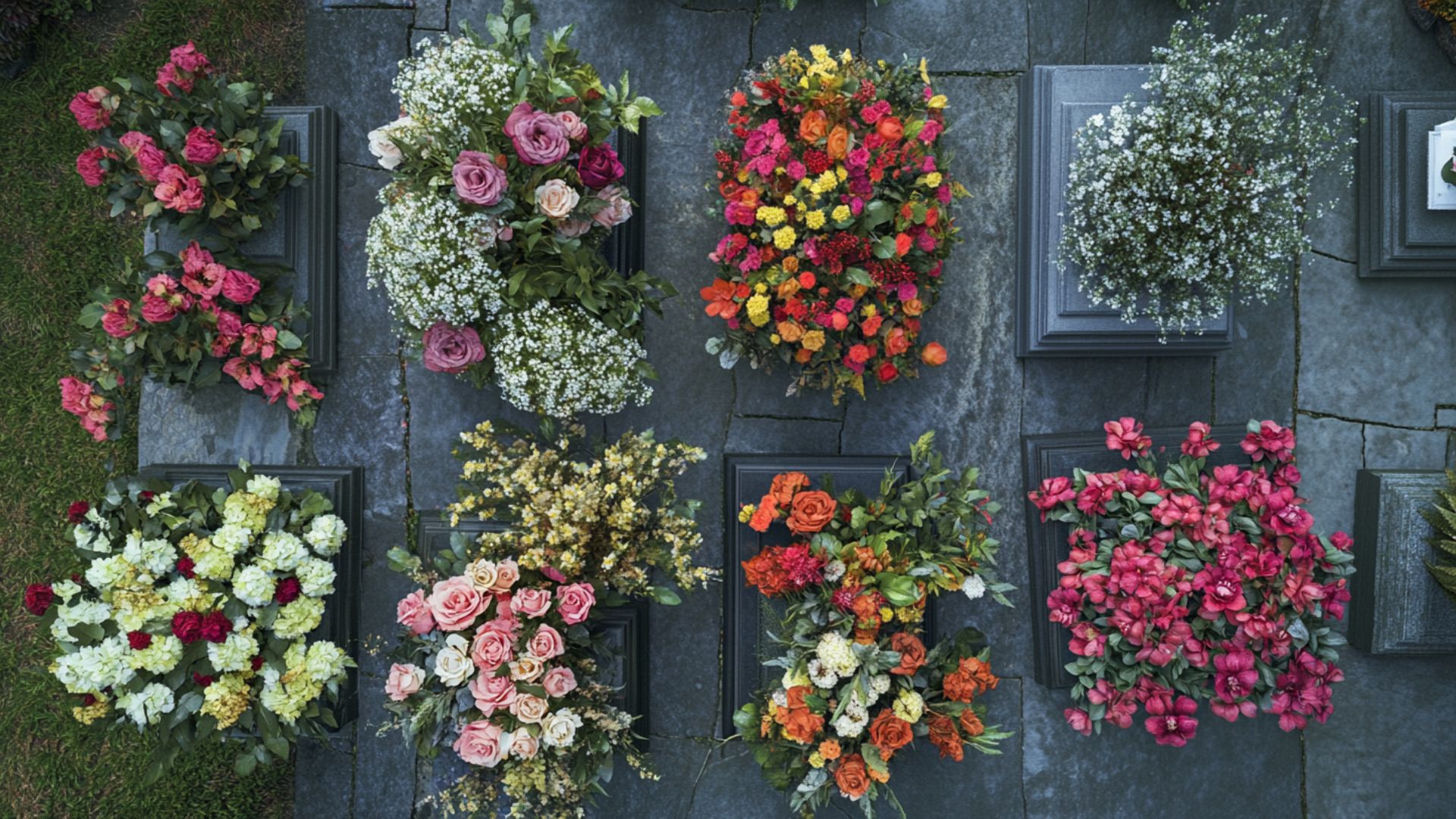 Compositions florales artificielles variées
