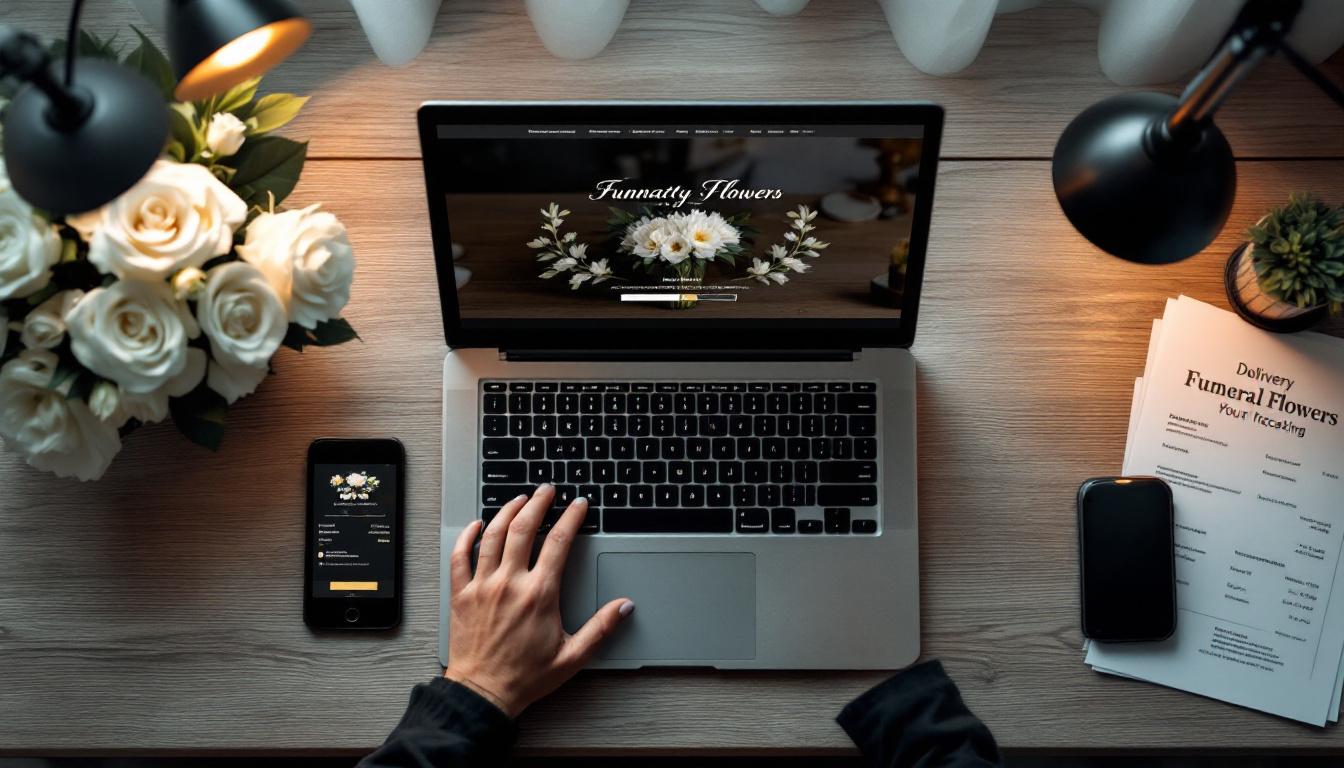 Commande fleurs deuil ordinateur téléphone livraison express