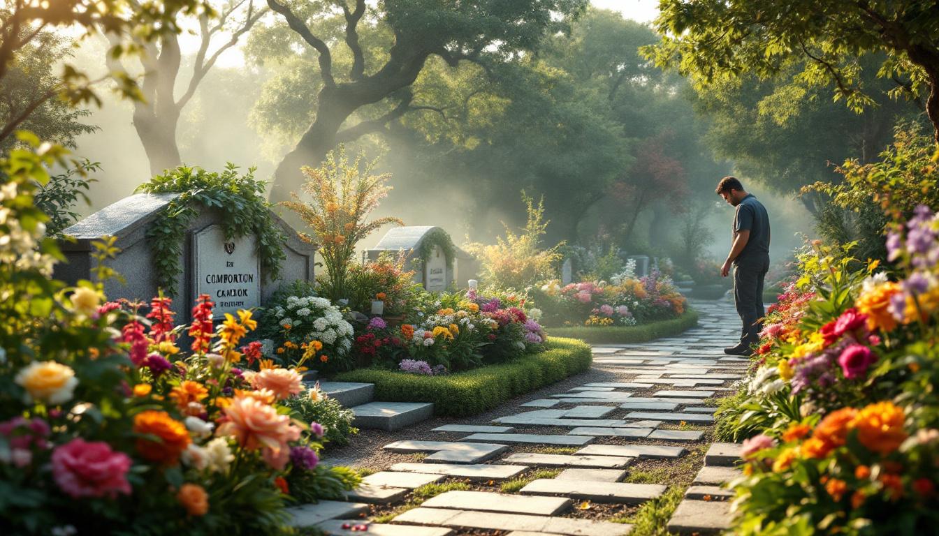 Fleurs après crémation jardin souvenir compostage écologique