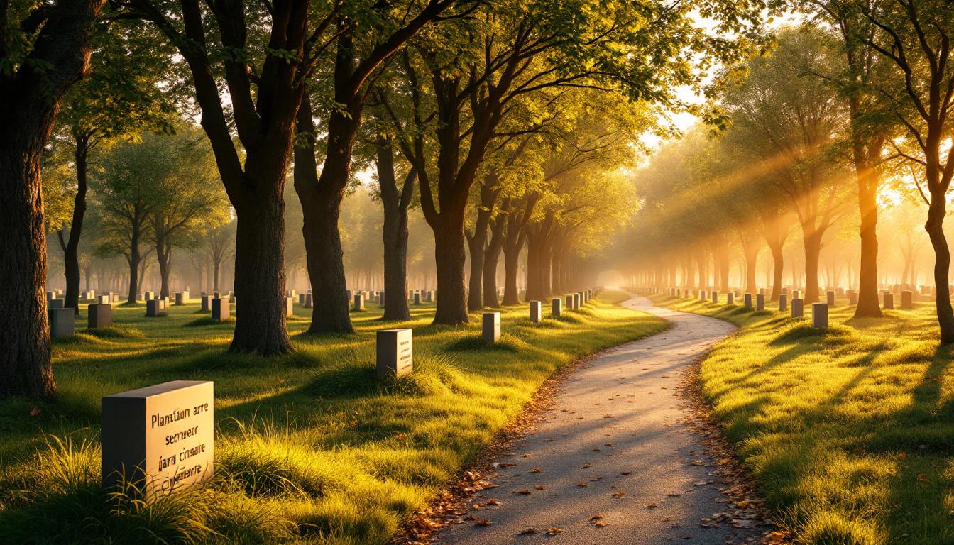 Plantation arbre souvenir jardin forêt cinéraire