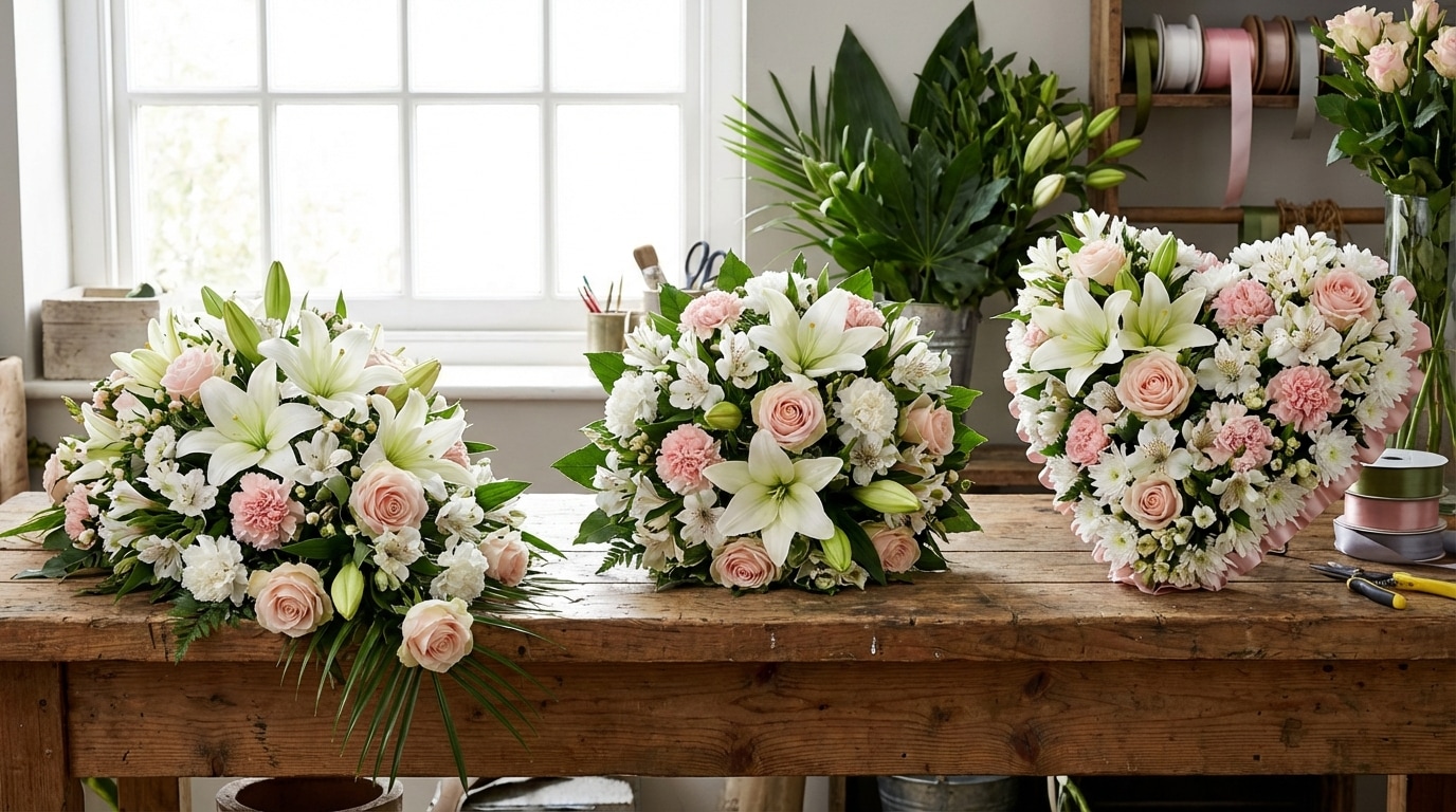compositions florales gerbe bouquet coeur floral