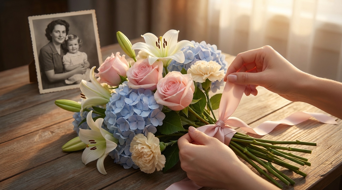 personnaliser hommage floral mère préférences couleurs