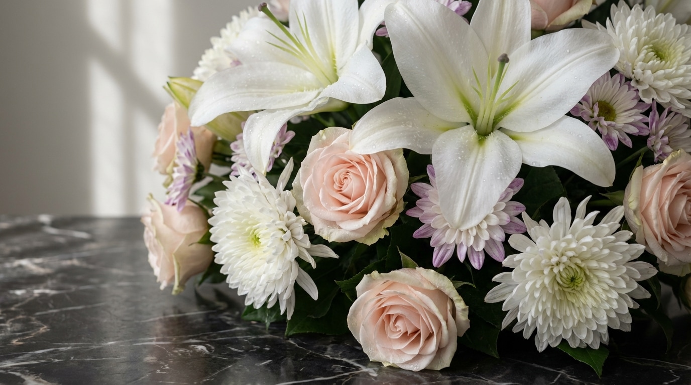 symbolique fleurs deuil mère lys roses