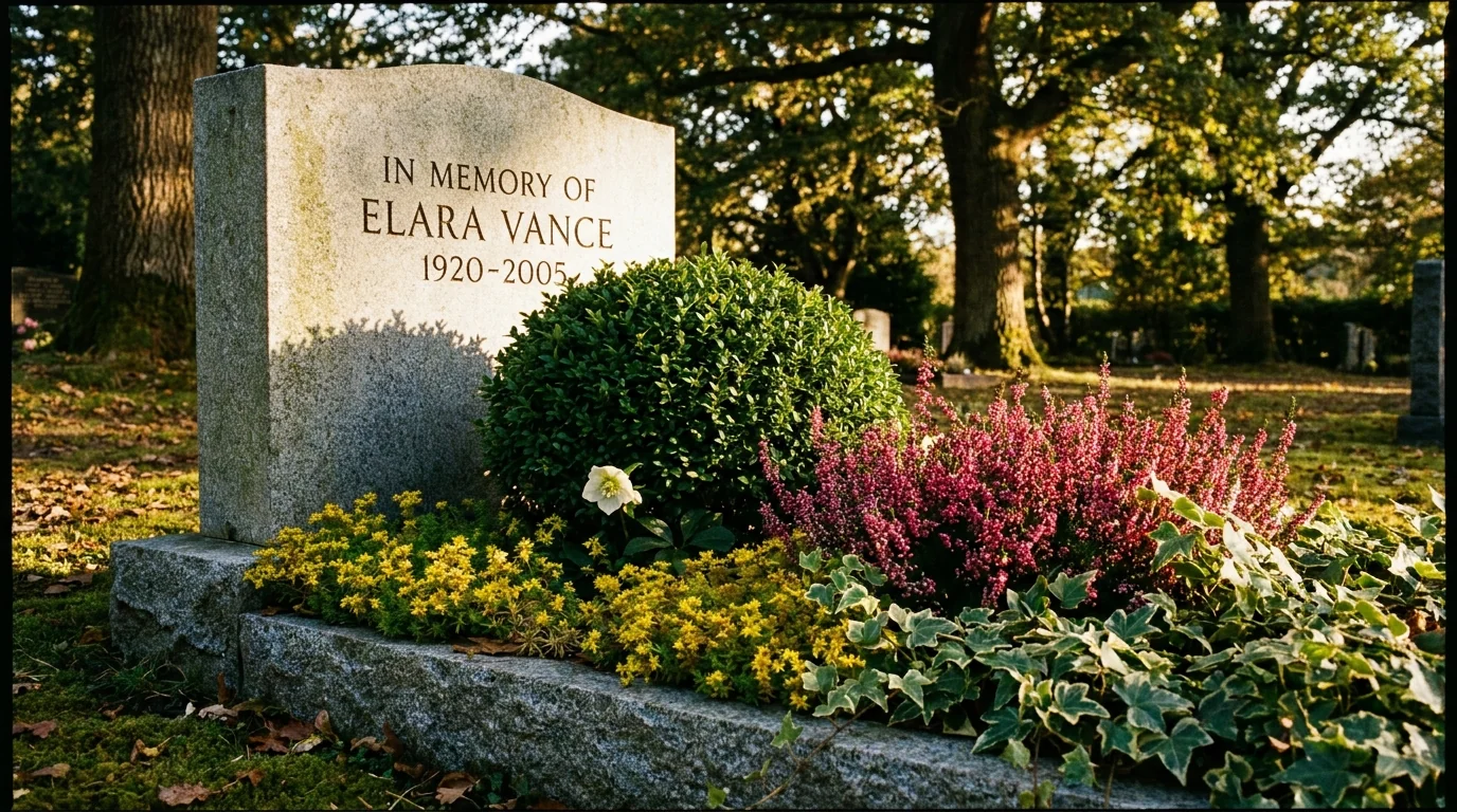 Meilleures plantes cimetière toute l'année sédum buis bruyère