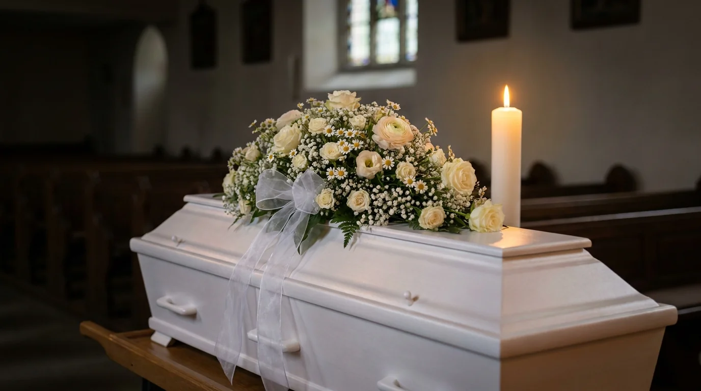 Choisir fleurs blanches enterrement enfant cérémonie deuil